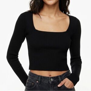Wilfred Square Neck Knit Long Sleeve Top